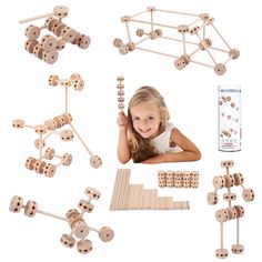 PRICES MAY VARY. Improves your children learning through STEM (science, technology, engineering & math) concepts. Creating models helps them hone their analytical skills, fine motor skills, hand-eye coordination, imagination, and spatial awareness. 【CPC APPROVED】100% Natural Wood, Designed for babies or kids ages 4-8,also suitable for autistic kids. Earth-friendly, NON-TOXIC toys are safe for kids! The edges are polished into smooth shapes to ensure the safety. 【WHAT YOU GET】40 pcs rods of diffe Stem Preschool, Preschool Learning Toys, Tinker Toys, Preschool Stem, Building Toys For Kids, Wooden Building, Wooden Building Blocks, Construction Diy, Kids Blocks