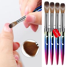 4PCS Acrylic Powder Nail Drawing UV Gel Carving Pen Kolinsky Brushes Manicure ~ Nails Vintage, Acrylic Nail Brush, Pen Diy, Nail Drawing, Nail Brush, Art Brush, Uv Nails, New Nail Art, Nails Simple