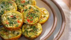 small muffins with cheese and vegetables on a plate