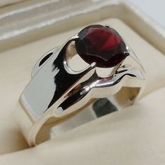 ad eBay - Red Garnet Gems is famous to enhance your internally power and Garnet is the stone of protection and manifestation. Sterling Silver925K. We used 100% pure sterling silver material for rings. Ring Material. Silver Garnet Engagement Ring, Red Garnet Rings With Polished Finish, Classic Red Sterling Silver Ring, Red Sterling Silver Ruby Ring Hallmarked, Sterling Silver Hallmarked Red Ruby Ring, Hallmarked Ruby Ring In Sterling Silver, Garnet Ring Silver, Garnet Engagement Ring, Red Garnet Ring