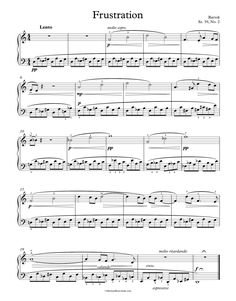 the music score for frustrations