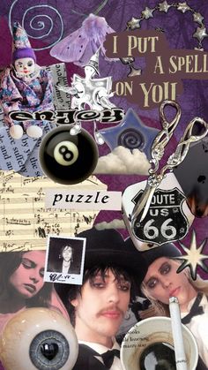 a collage with many different items on it