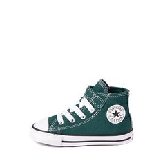 Converse Chuck Taylor All Star 1V Hi Sneaker - Baby / Toddler - Dragon Scale Sporty Green High-top Cotton Sneakers, Sporty Converse Cotton High-top Sneakers, Green Cotton Sneakers With Rubber Sole, Sporty Cotton High-top Converse Sneakers, Green Sporty Converse Canvas Shoes, Sporty Green Converse Canvas Shoes, High-top Cotton Sneakers For School, Green High-top Converse Canvas Shoes, Green Cotton Sporty Canvas Shoes