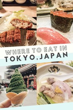 there are pictures of food in tokyo, japan