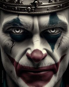 a close up of the face of a clown