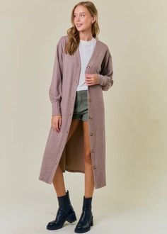 Experience comfort and style with our Long Cardigan/Dress! Featuring a V Neck design and puff long sleeves, this versatile dress can be buttoned down and worn as a dress or left open for a chic cardigan look. The deep taupe color adds a touch of sophistication to any outfit. Dress With Long Cardigan, Long Cardigan Dress, Long Cardigan And Dress, V Neck Design, Chic Cardigan, Cardigan Dress, Fall Cardigans, Puff Long Sleeves, Fall Pictures