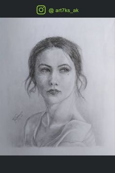 a pencil drawing of a woman's face