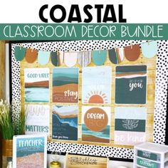 the classroom decor bundle includes posters and cards