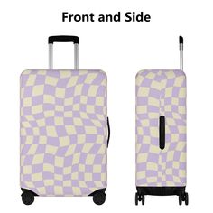 * This luggage cover is made from a blend of polyester and canvas* Comes in four sizes (S to XL) to ensure a snug fit on most major luggage brands and sizes* Openings for the top and side handles and telescopic pole let you easily access your luggage without removing the cover* Protect your precious luggage from scratches, scuffs, and stains* Simply wipe clean with a damp cloth or unzip the bottom zipper and toss it in the washing machine for a quick refresh Purple Rectangular Travel Accessories, Playful Rectangular Travel Luggage, Purple Luggage Set, Purple Rectangular Luggage For Travel, Purple Luggage With Sleeve For Travel, Purple Rectangular Luggage For Trips, Kawaii Luggage Suitcases, Purple Luggage, Rectangular Purple Luggage For Travel