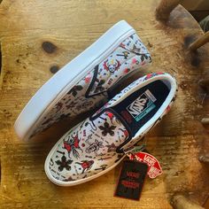 Vans X Stranger Things Custom Hellfire Club Slip On Shoe. Excellent New Condition. No Box. The Base Color Is Gray/White Us: Men 4.5 / Women's 6 Ships From Non-Smoking Environment. Sk8, Sk8ter, Comfort Shoes, Halloween Shoes, Stranger Things Shoes, Hellfire Club, Halloween Shoes, Skater Shoes, Shoe Men, Slip On Shoe, Comfort Shoes, Womens Vans, Womens Shoes Sneakers