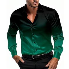 Category:Shirt; Season:Spring,Summer,Fall,Winter; Fabric:Satin,Artificial Silk; Sleeve Length:Long Sleeve; Look After Me:Hand wash; Gender:Men's; Thickness:Thin; Style:Business Casual; Elasticity:Inelastic; Tops Type:Dress Shirt,Button Up Shirt,Satin Shirt; Occasion:Evening Party,Vacation,Formal; Fit Type:Regular Fit; Design:Buttons,Print; Neckline:Turndown,Collared Shirts; Listing Date:04/26/2024; Bust:null; Length:null; Shoulder Width:null; Fit US Size:null; Fit UK Size:null; Fit EU Size:null; Mens Fashion Fall Casual, Mens Business Casual, Satin Shirts, Spring Business Casual, Satin Shirt Dress, Mens Fashion Fall, Satin Shirt, Solid Color Shirt, Business Casual Men