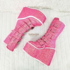 Demonia In House Stock | Totally Wicked Footwear Butterfly Stomach, Rave Boots, Roxy Boots, Platform Combat Boots, Goth Boots, Heel Stretch, Glitter Boots, Kawaii Stuff, Black Platform Boots