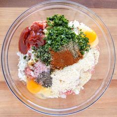 ingredients in a bowl to make an egg salad