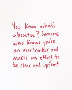 a piece of paper with writing on it that says, you know whats attractive? someone who knows you've an overthiker and makes an effort to be clean and