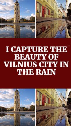 i capture the beauty of vilnus city in the rain - cover art for this postcard