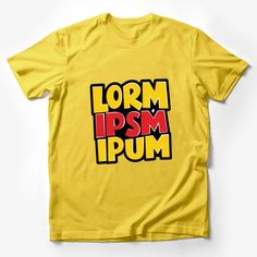 Bold Lorm Ipsum Graphic T-Shirt, Yellow and Red Text Design, Casual Streetwear, Unisex Fashion Tee Male T-Shirt Custom graphic T-Shirt.Customize your color Male T Shirt, Casual Streetwear, Text Design, Fashion Tees, Unisex Fashion, Custom Shirts, Graphic T Shirt, Graphic Tshirt, Street Wear