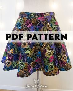 a skirt made out of fabric with the words pattern on it