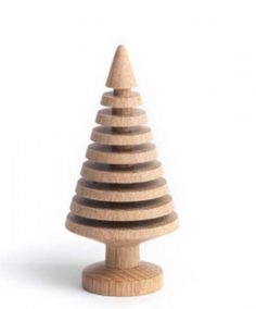 a wooden christmas tree on a white background