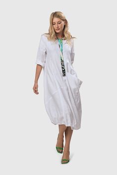 ISLAND LINEN WONDERFUL DRESS, WHITE EASTER DRESSES FOR WOMEN White Easter Dress, Ageless Style, High Quality Dress, Princess Seams, Dress Silhouette