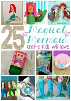 25 crafts for kids to make with mermaids and other things that are made out of paper