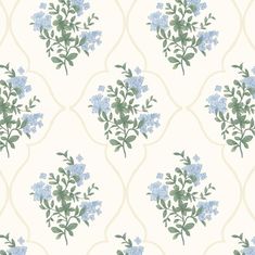 a blue flower pattern on a white background