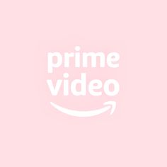 the amazon prime video logo is shown in white against a pale pink background that reads,'prime video '