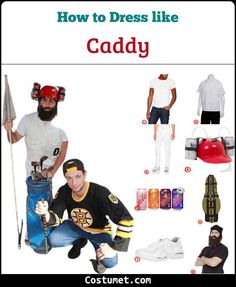 an image of how to dress like caddy in hockey gear for halloween or costume