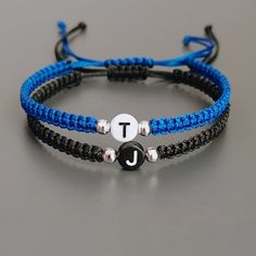 Custom Initial Matching Bracelet, Personalized Relatioship Bracelet Set, Initial Bracelet for Couple, Bff Gift, Friendship Bracelets. 💎HOW TO PLACE AN ORDER? * Select the wristband set option from the menu tab. (Drop-down menu). * Write the bracelet, letter color and heart color you want as in the example. (See last photo for thread colors and letter color) * Write the letter or letters you want as in the example. Example; 1. S (Black Rope) (Letter Color: White)  2. A (White Rope) (Letter Color Personalized Round Braided Friendship Bracelets, Personalized Friendship Braided Bracelets, Personalized Braided Friendship Bracelets, Personalized Blue Braided Friendship Bracelets, Adjustable Blue Bracelet For Best Friend Gift, Bff Gift, White Rope, Black Rope, Thread Colors