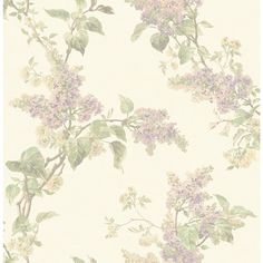 a wallpaper with flowers and leaves on the back ground, in pastel colors