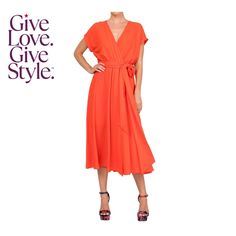 in stock 70s Inspired, V Shape, Pick Up, In Store, Buy Online, Midi Dress, Free Shipping