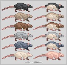 the different types of mice in pixel art