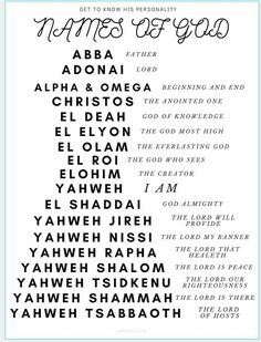 the ten names of jesus in different languages