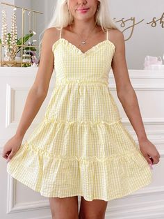 Picnic Dress With Ruffle Hem And Straps, Cute Ruffled Sundress For Picnic, Cute Ruffled Strap Dresses For Picnic, Ruffled Sundress For Picnic, Spring Sundress With Ruffled Straps For Picnic, Gingham Dress With Ruffled Hem And Straps, Spring Gingham Sundress With Ruffles, Picnic Gingham Sundress With Ruffles, Casual Gingham Sundress With Ruffles