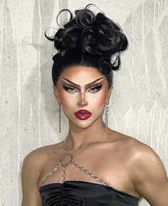 Drag Makeup Inspiration, Simple Drag Makeup, Easy Drag Queen Makeup, Goth Drag Makeup, Drag Makeup For Women, Drag Makeup Ideas, Drag Makeup Looks, Ms Diagnosis, Evil Makeup