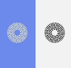 two different types of circular objects on a blue and white background