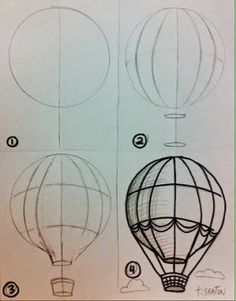 how to draw a hot air balloon in 3 easy steps step by step instructions for beginners