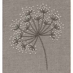 Cow Parsley, Hand Embroidery Kit, Hand Embroidery Flowers, Embroidery Patterns Vintage, Pola Sulam, Embroidery Flowers Pattern, Japanese Embroidery, Embroidery Patterns Free, Simple Embroidery