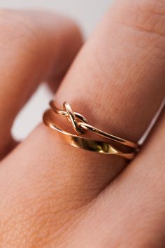 Two Rings Together, Rings Stacked, Minimal Texture, Mixed Metal Rings, Two Rings, Gold Ring Sets, Knot Ring, Gold Ring Stack, We Made It