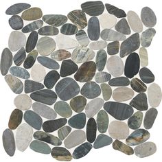 a white background with many different colored rocks on the ground and in the shape of a circle