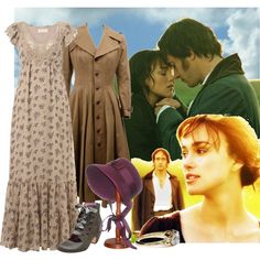 "Elizabeth Bennet" by radarlove on Polyvore.  Not crazy about the shoes, but everything else is lovely! 1970 Clothing, Jane Austen Costume, 1970 Outfits, Irish Dress, Witchy Fashion, Cottagecore Style