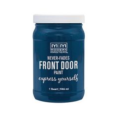 the front door paint is dark blue and has white cap on it, which says never - fadess