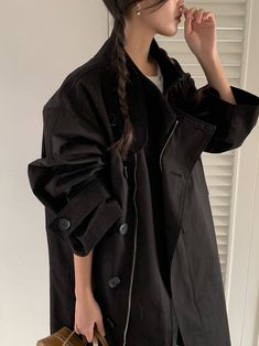 Uber chic oversized trench coat made from 100% cotton. Large cross over front flap with hidden zip and buttons. Extra large pocket detail. Model is wearing MINUSEY ONE SIZE. ✔️ Free worldwide express shipping over $100✔️ Loved by 6,500+ customers✔️ Limited edition collections, maximum style⠀⠀⠀⠀⠀⠀⠀⠀⠀Stay ahead of the trend with can’t-find-anywhere-else staples. Your closet will thank you 💕 * MINUSEY ONE SIZE = EU 34-38, US 2-6* 100% Cotton* Dry clean* Made in Korea - Model Height: 170cm/5'7" (US2, EU34) Oversized Black Double-breasted Pea Coat, Oversized Trench, Oversized Trench Coat, Waiting List, Pocket Detail, Model Height, Trench Coat, Extra Large, Limited Edition