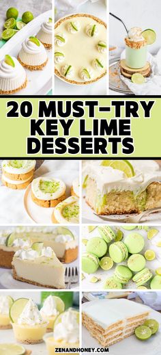 These are the best 20 fantastic key lime dessert recipes that go beyond pie. From key lime poke cake, key lime cookies, to key lime cheesecake and key lime trifle! Recipes Using Key Limes, Key Lime Pie Rice Crispy Treats, Key Lime Poke Cake Recipes, Key Lime Pie Tiramisu, Deserts With Lime, Key Lime Tiramisu, Key Lime Creme Brulee, Key Lime Cookies Easy, Key Lime Rice Krispie Treats