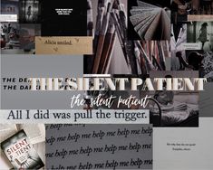 a collage of photos with the words patient written in different languages and pictures on them