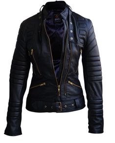 Women Black Brando Padded Genuine Leather Jacket Leather Clothes For Women, Racer Leather Jacket, Leather Clothes, Womens Fashions, Celebrities Leather Jacket, Leather Jacket Women, Motorcycle Jackets, Leather Skin, Genuine Leather Jackets