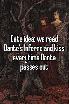 two people standing next to each other with the text date idea we read dance's in