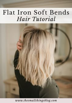 Barely Curled Hair Tutorial, Ways To Style Mid Length Hair, Short Haircuts For Fine Hair Round Face, Soft Bends Medium Hair, How To Curl Short Hair With A Flat Iron, Flat Iron Waves Short Hair, Edgy Romantic Style, Undone Waves, Flat Iron Waves