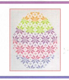 a cross stitch pattern with an easter egg on it