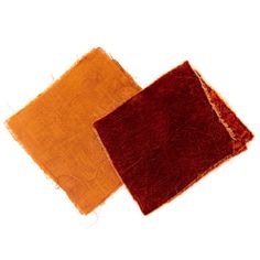 two pieces of red, orange and yellow fabric