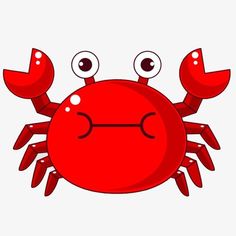 a red crab with eyes and claws